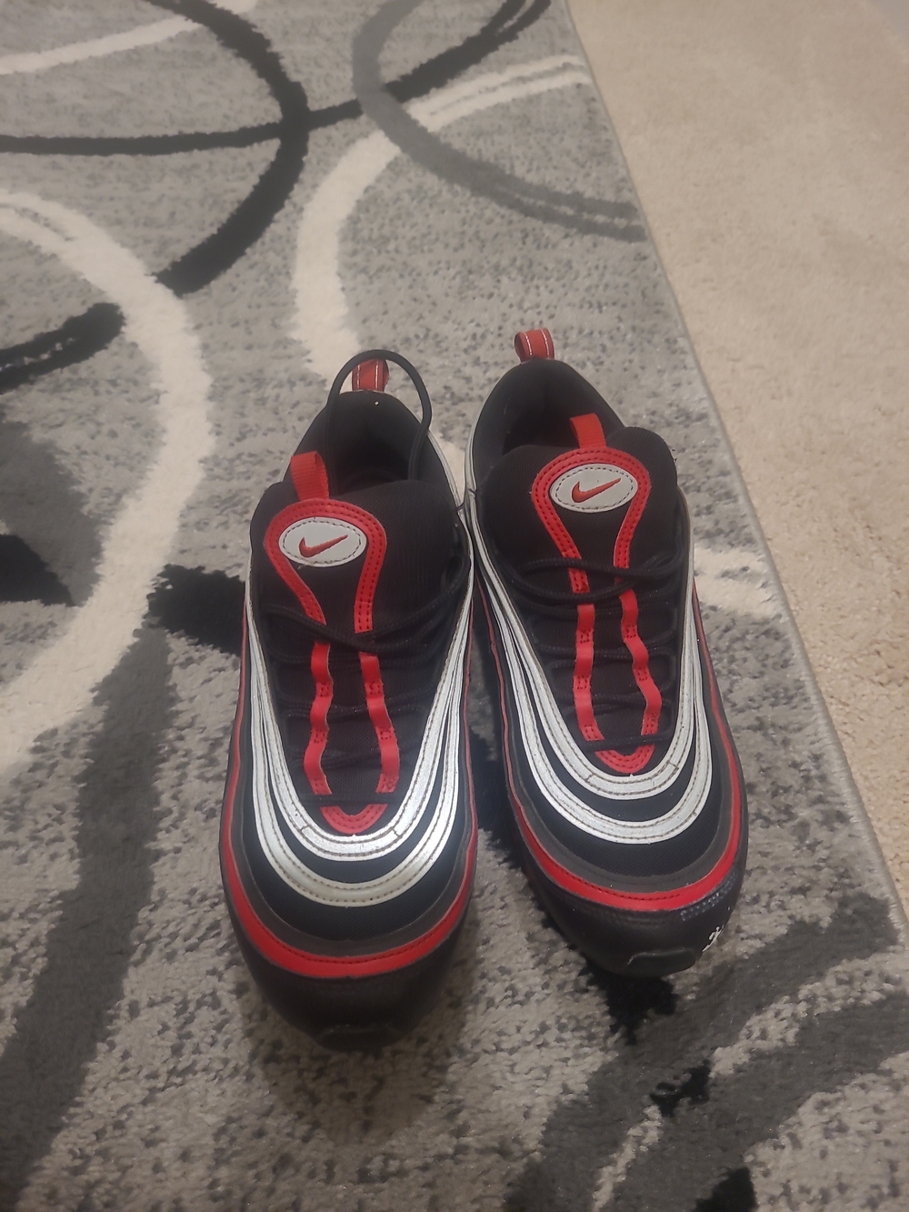 Nike Air Max 97 Reflective Bred Black Red and Silver Men’s Sneakers Size 8.5